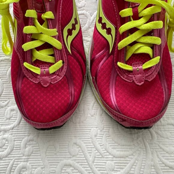 NEVER WORN! SAUCONY Hot Pink Yellow GRID SPEED Trainers Running Work Out 9.5 - Picture 8 of 10